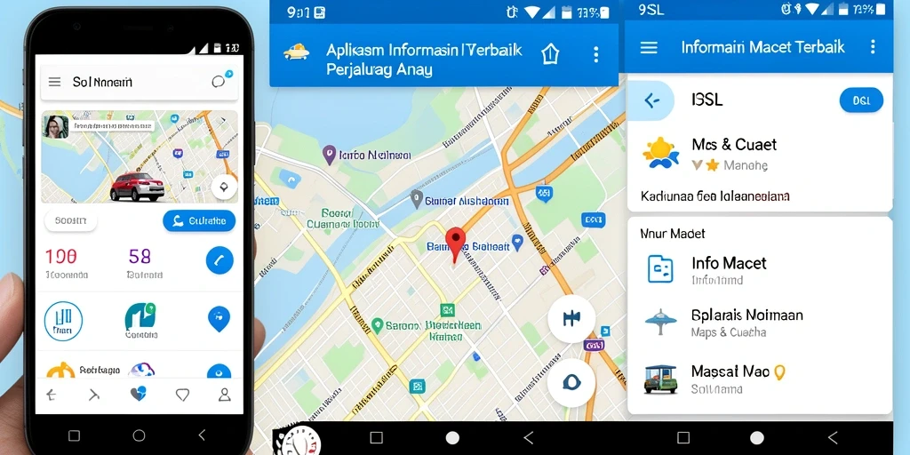 Antarmuka aplikasi 9SL menampilkan informasi lalu lintas dan cuaca terkini.