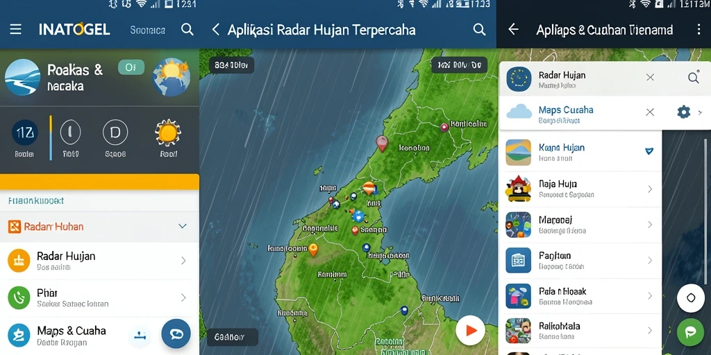 Antarmuka INATOGEL menampilkan informasi cuaca hujan secara real-time.