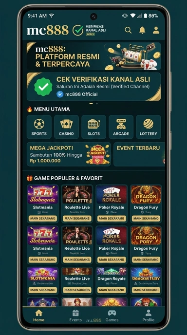 Tampilan kanal resmi mc888